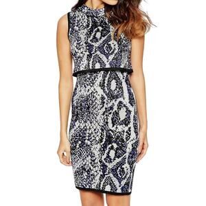 French Connection Knit Spotlight Boa Sleeveless Layered Bodycon Dress size 4